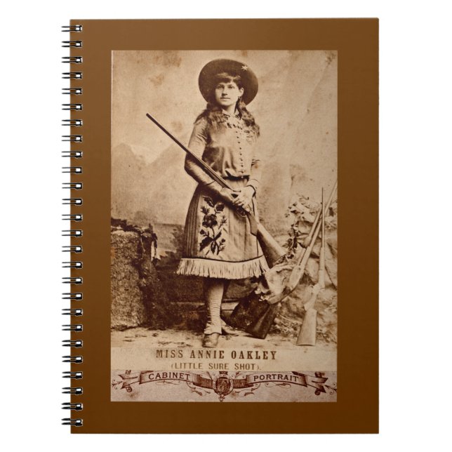 Annie Oakley Sepia Spiral Notebook (Front)