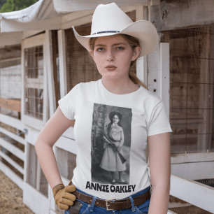 ANNIE OAKLEY with GUNS LADIES WOMENS T-SHIRTS