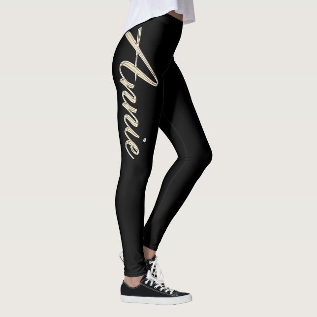 Annie white gold handwriting hose leggings (Right)