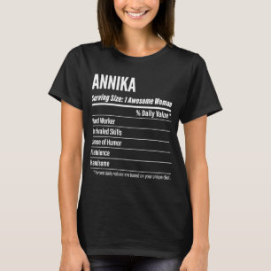 Annika  Nutritional Facts Serving Size Calories T-Shirt