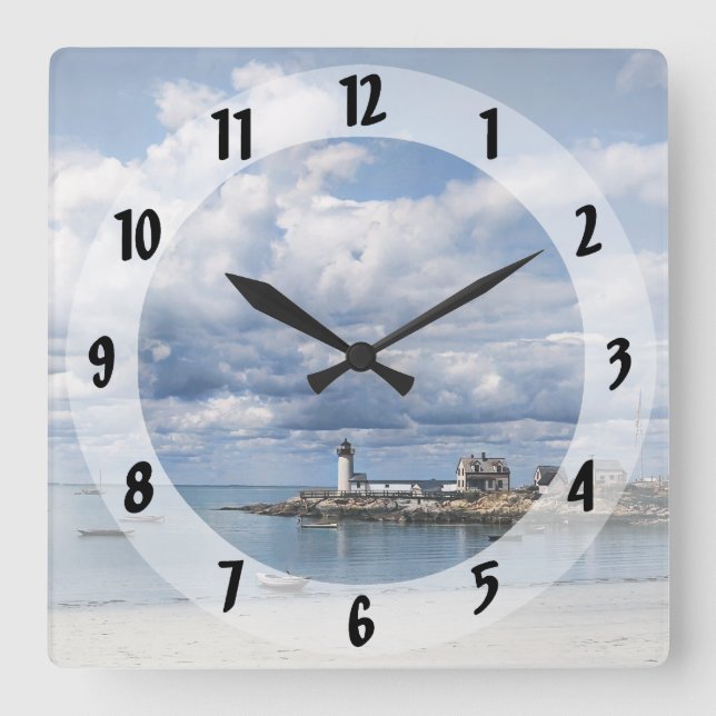 Annisquam Lighthouse, Gloucester MA c1904 Square Wall Clock (Front)