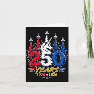 Anniversary 1776-2026 usa patriotic unicorn july card