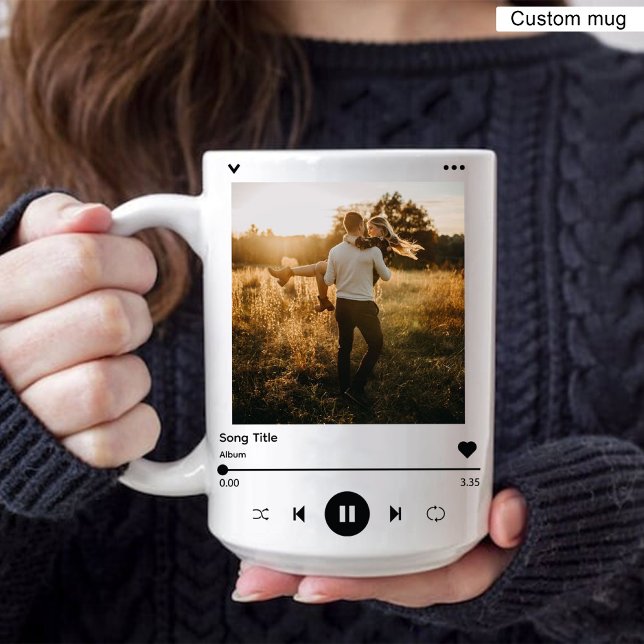 Anniversary Album Cover Photo & Name Modern Coffee Mug (Anniversary Album Cover Photo & Name Modern Coffee Mug)