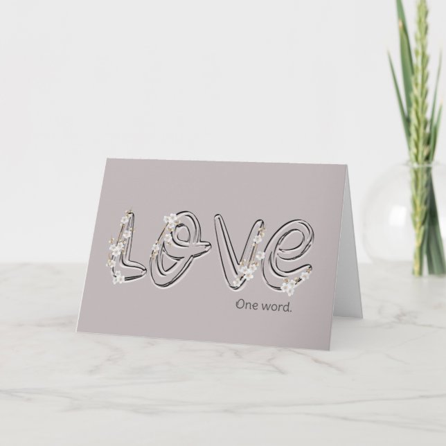 Anniversary Almond Blossom Love Text Card (Front)