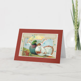Anniversary Best Wishes, Two Birds with Umbrella Card