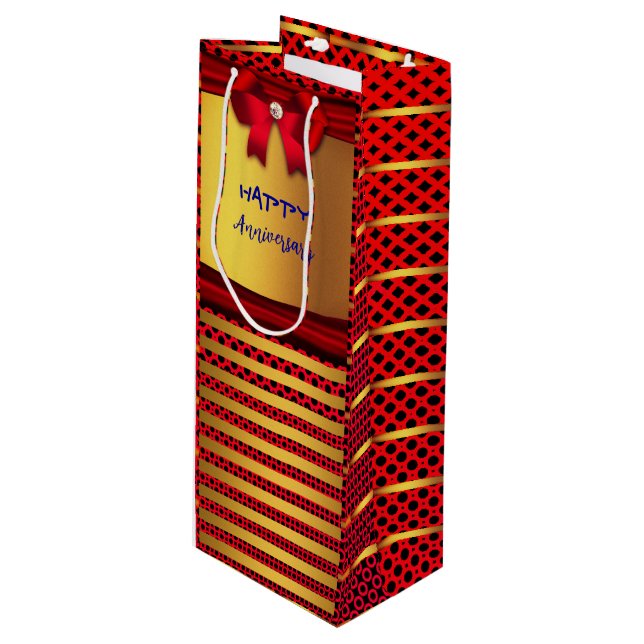 Anniversary, Birthday & more  Wine Gift Bag (Front Angled)