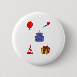 Anniversary Birthday Pack 6 Cm Round Badge