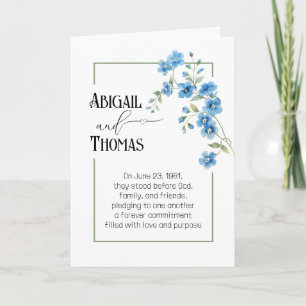 Anniversary Blue Flower Bouquet Card
