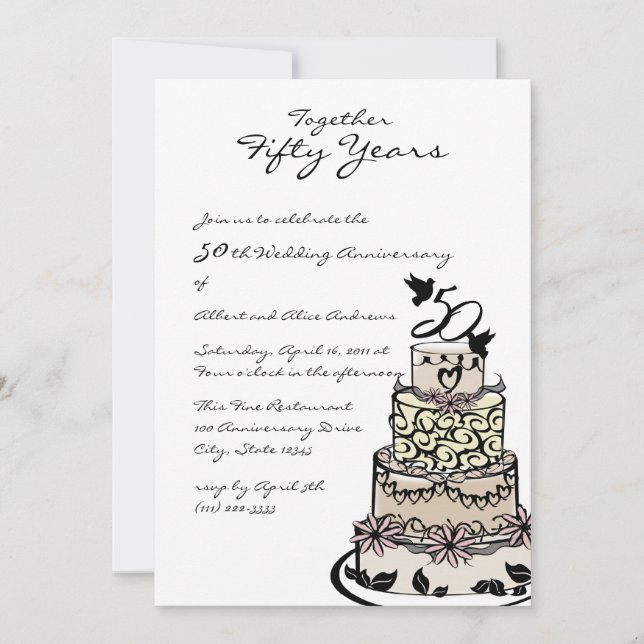 Anniversary Cake Invitation (Front)