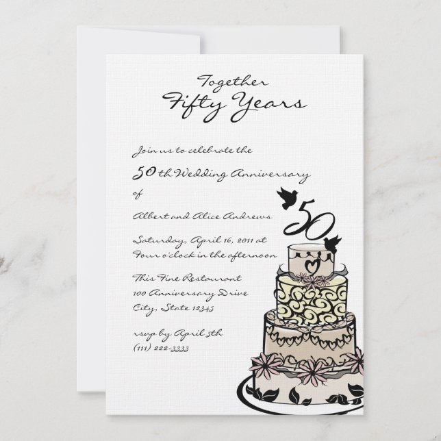 Anniversary Cake Invitation (Front)
