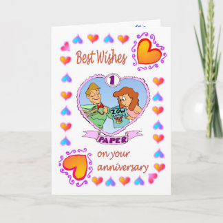 Anniversary card 1 paper
