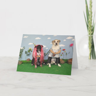 Anniversary card, 2 dogs representing a team card