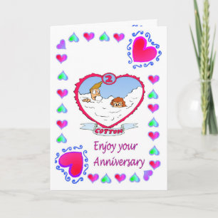 Anniversary card - 2nd cotton