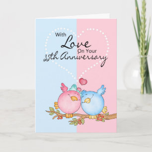 anniversary card - 35th anniversary love birds