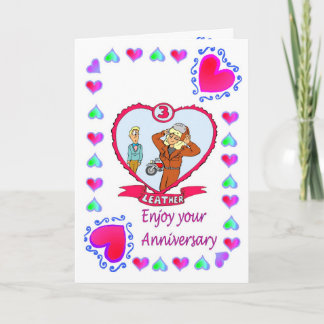 Anniversary card 3rd Leather