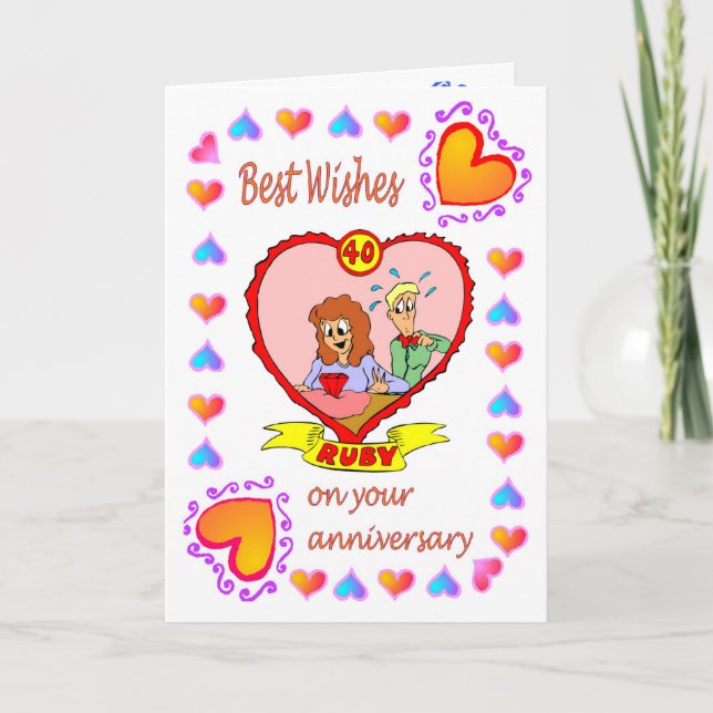 Anniversary card 40 ruby (Front)