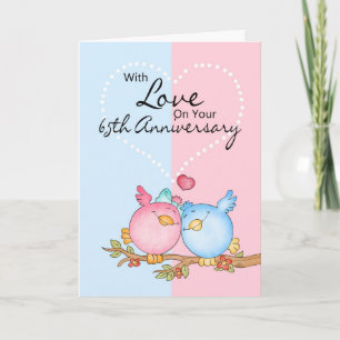 anniversary card - 65th anniversary love birds