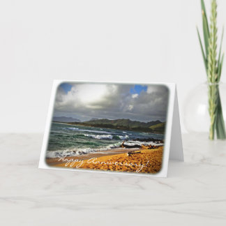Anniversary Card - Beach Photograph (blank inside)