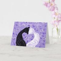 Anniversary Card Beautiful Love Couple Cat