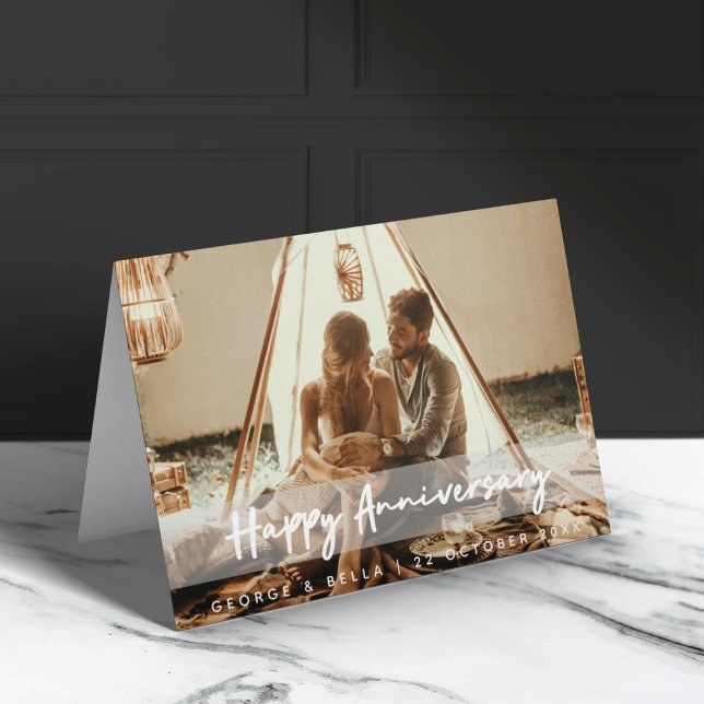 Anniversary Card | Elegant Couple Photo 5x7 Folded (Creator Uploaded)