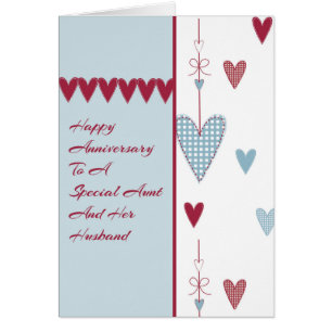 Anniversary Card for Aunt & Husband Hearts