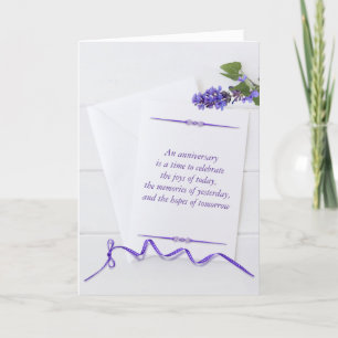 Anniversary Card With Purple Flowers