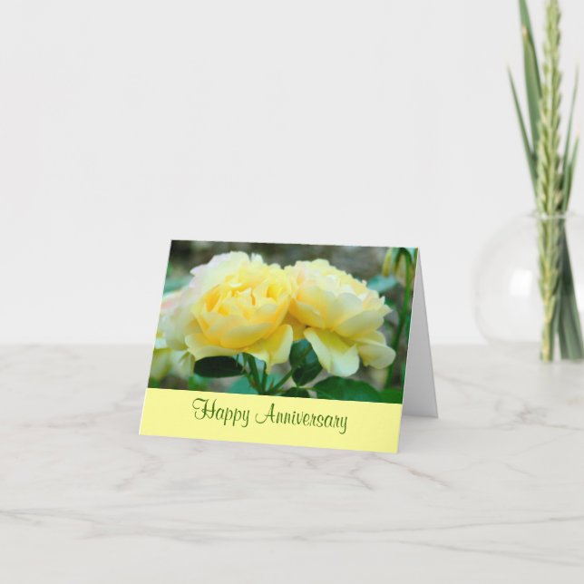 Anniversary Card, Yellow Roses Card (Front)