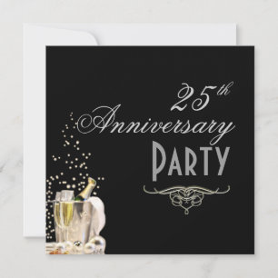 Anniversary, Champagne Bubbles Invitations