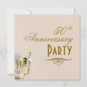 Anniversary, Champagne Bubbles Invitations