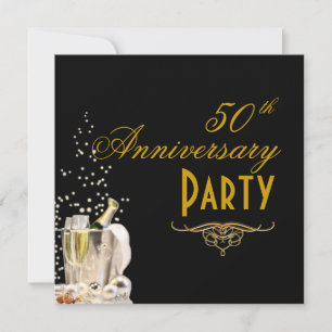 Anniversary, Champagne Bubbles Invitations