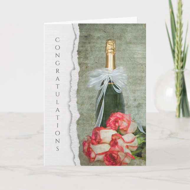 Anniversary Champagne Roses Card (Front)