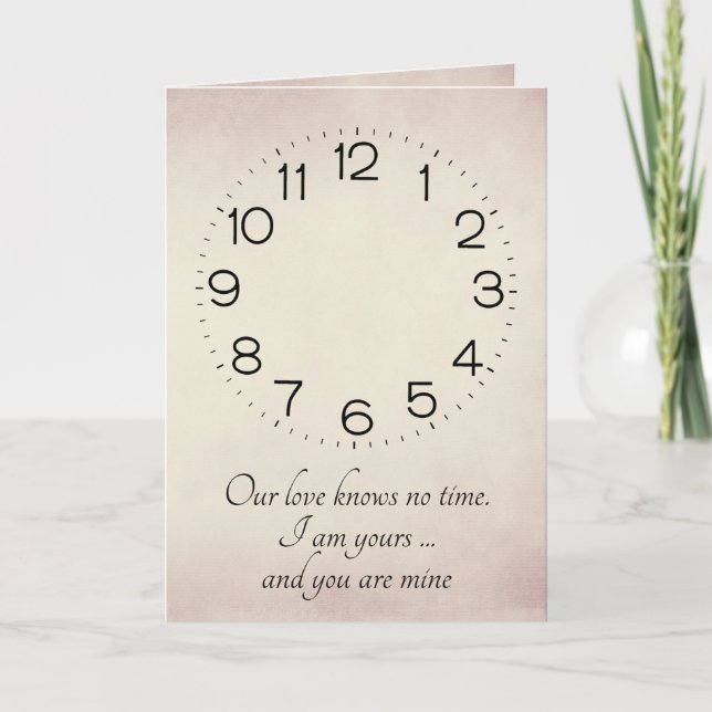Anniversary Clock with No Hands   Card (Front)