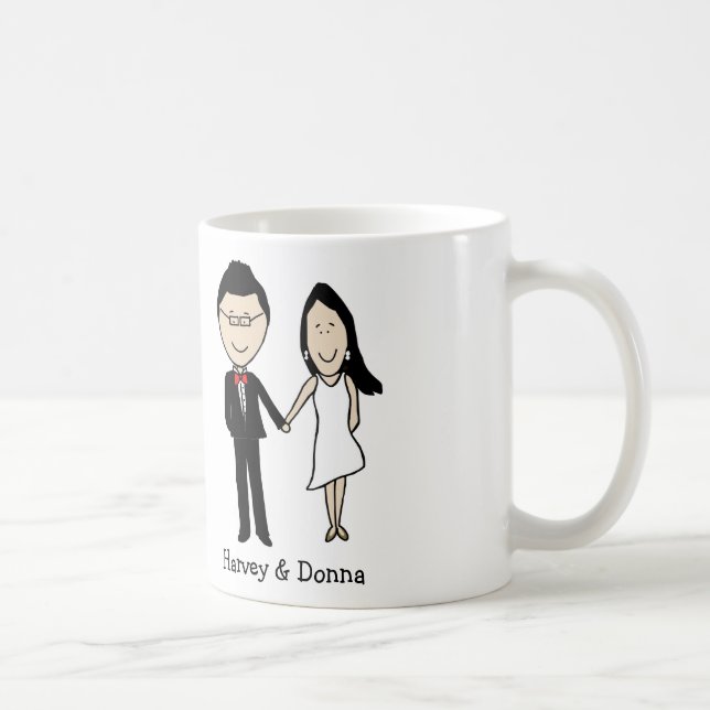 Anniversary couple- personalised cartoon coffee mug (Right)