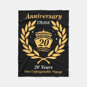 Anniversary Cruise 20 Years Wedding Celebration 20 Fleece Blanket
