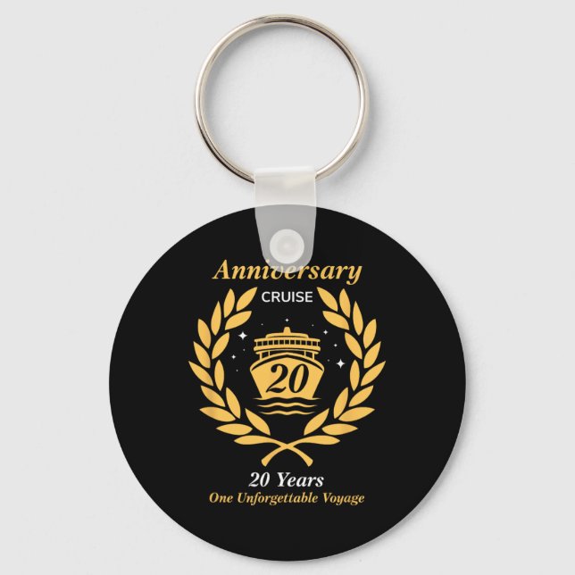 Anniversary Cruise 20 Years Wedding Celebration 20 Key Ring (Front)