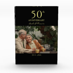 Anniversary custom photo wedding modern block
