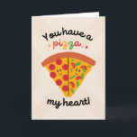 Anniversary Cute Pizza Illustration  Card<br><div class="desc">Share your love with our delightful anniversary illustration featuring two pizzas forming a heart shape and the playful message,  "You Have a Pizza My Heart." This unique artwork is perfect for expressing your love and affection.</div>