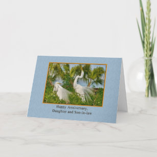 Anniversary, Daughter and Son-in-law, Great Egret Card