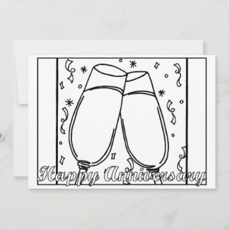 Anniversary Flat Greeting Card - Colour it In