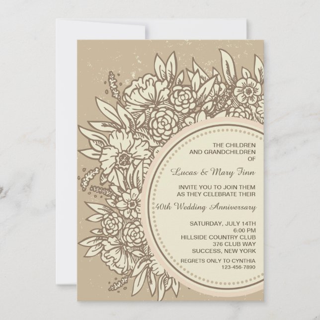 Anniversary Flowers Invitation (Front)