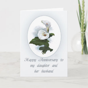 Anniversary for Daughter, Elegant Calla Lilies Card