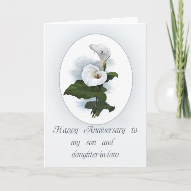 Anniversary for Son with Calla Lilies Card (Front)