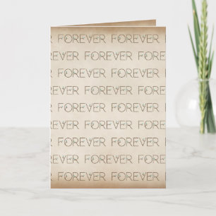 anniversary forever floral font on textured brown card