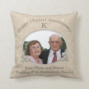Anniversary Gift Ideas with PHOTO and YOUR TEXT Cushion