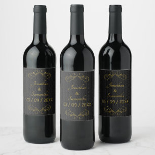 Anniversary Gold Name Bottle Set Wine Labels