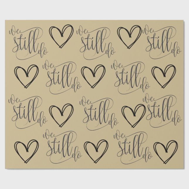 Anniversary Gold Theme Wrapping Paper (Flat)