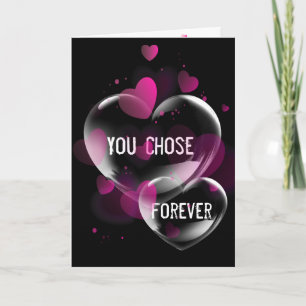 Anniversary Heart Bubbles on Black  Card