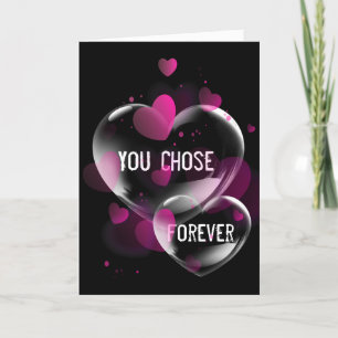 Anniversary Heart Bubbles on Black Card