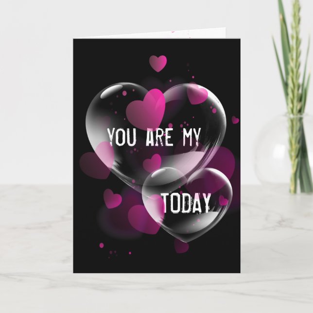 Anniversary Heart Bubbles on Black Card (Front)