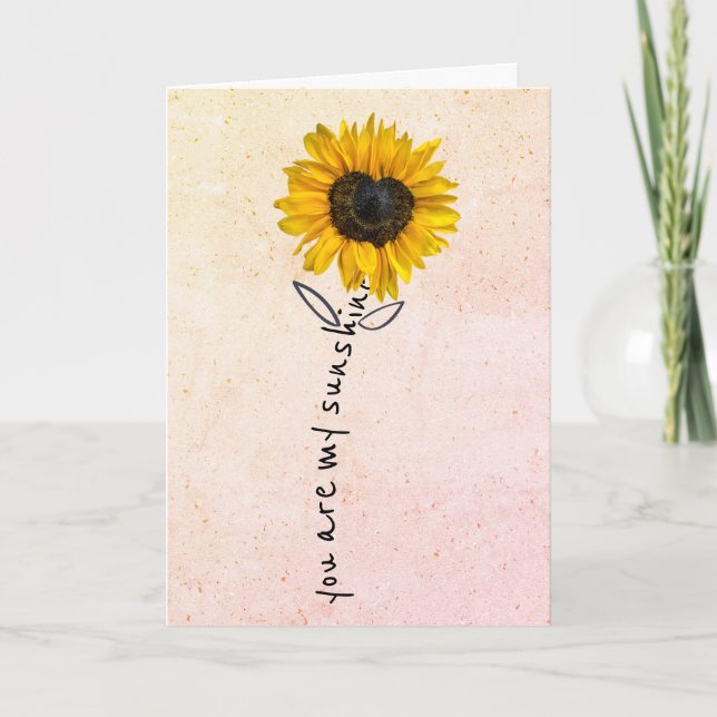 Anniversary Heart Sunflower Card (Front)